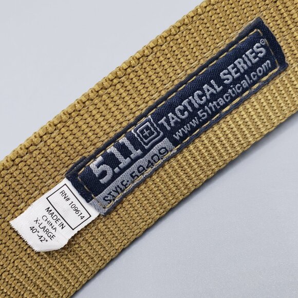 5.11 Tactical Trainer Belt 59409 Tan Nylon Men Size XL 40-42 Heavy Duty 1.5 inch - Picture 3 of 15
